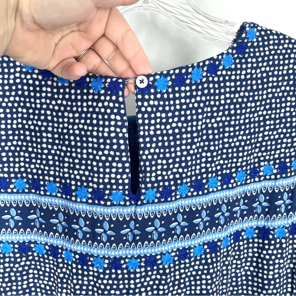 Vineyard Vines Dot Border Print Shift Dress Linen Blend Size 12 - Picture 11 of 11